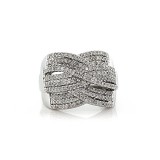 1.15 Cts. 14K White Gold Twisted Diamond Ladies Cocktail Ring